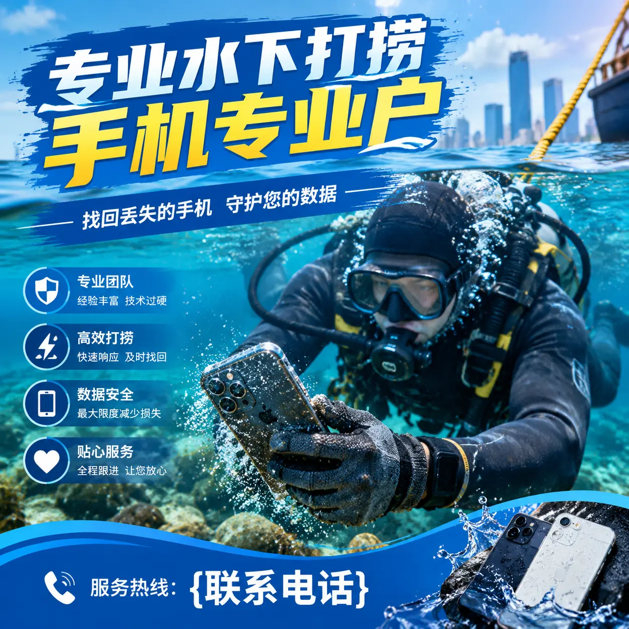 平安专业水下打捞手机专业户