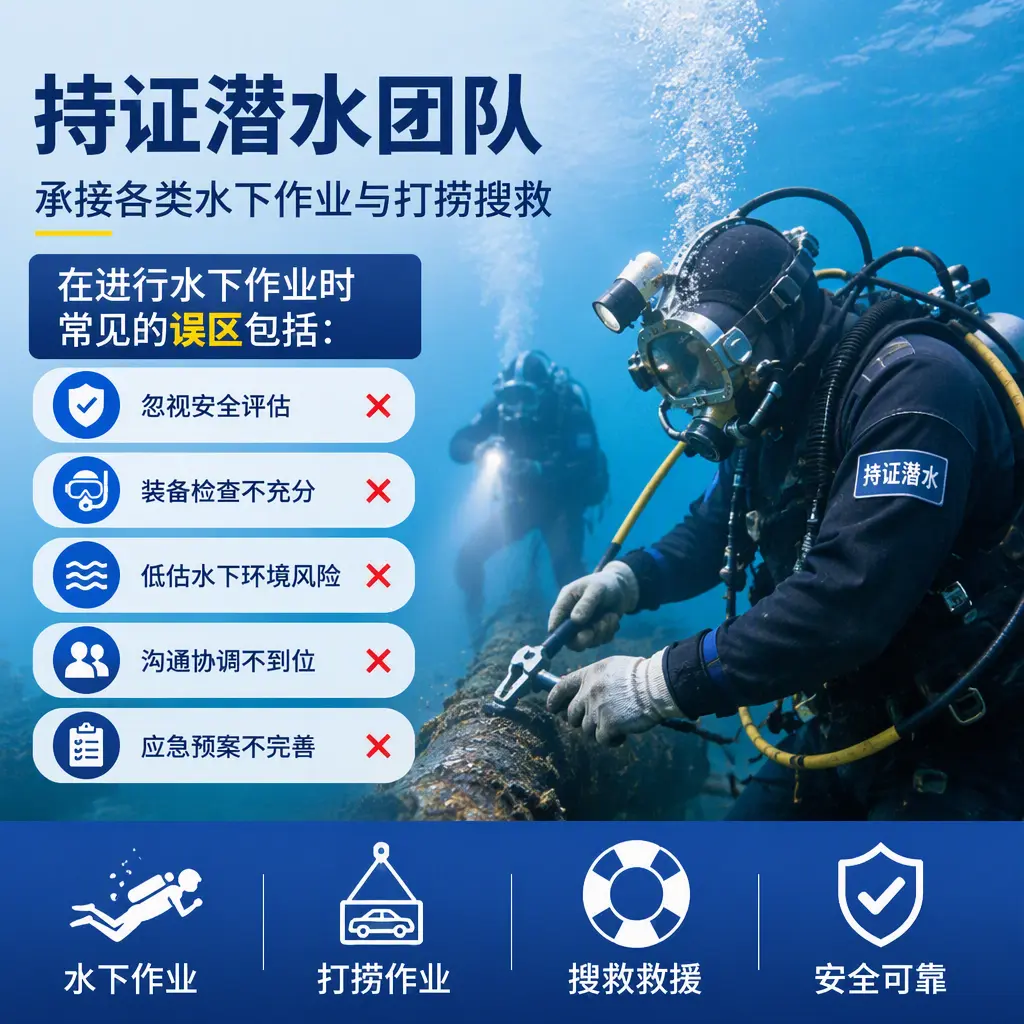 持证潜水团队，承接各类水下作业与打捞搜救平安